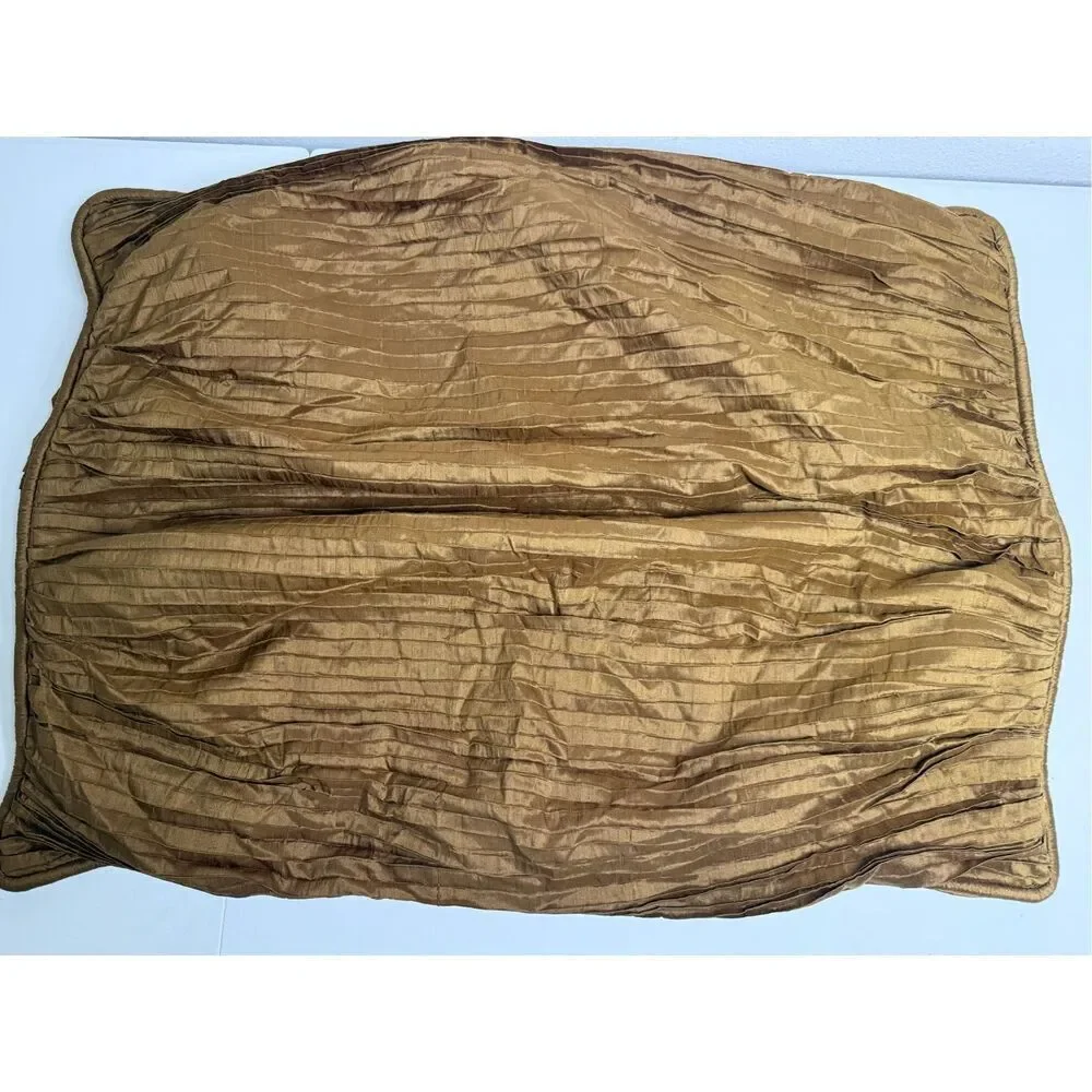 El Dorado Furniture Silk Pleated Pillow Sham Hazil Accent Gold Size 24”X31”